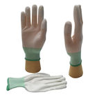 White Polyester PU Fingertip Coated Safety Working Gloves Anti Slip