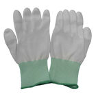 White Polyester PU Fingertip Coated Safety Working Gloves Anti Slip