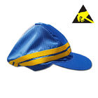 ESD Anti Static Hat Blue 98% Polyester 2% Carbon Fiber For Cleanroom