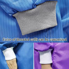 Cleanroom Working Round Neck Purple ESD Jacket 5mm Stripe 99% Polyester