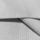 White Polyester Cotton TC Fabric 4mm Grid Anti Static