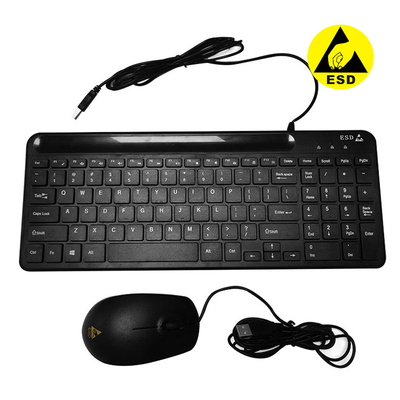 Black ESD Antistatic Wired Keyboard Mouse Set For Lab Cleanroom