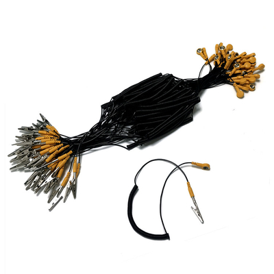 Black Yellow 1.8m Esd Grounding Cable For Cleanroom Antistatic