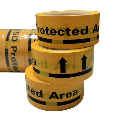 ESD Protected Area Yellow Antistatic PVC Warning Tape Industrial