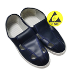 Anti Static Protection PVC ESD Safety Shoes Four Holes Navy Blue