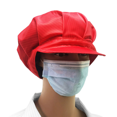 Antistatic ESD Hat 99% Polyester 1% Carbon Fiber For Industrial Workshops