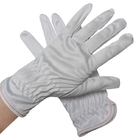 White Hand Sweat Absorption Working Cleanroom Polyester Gloves Customized