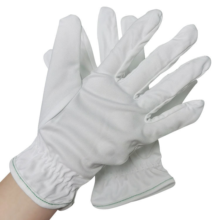 White Soft Washable Polyester Work Gloves Lint Free