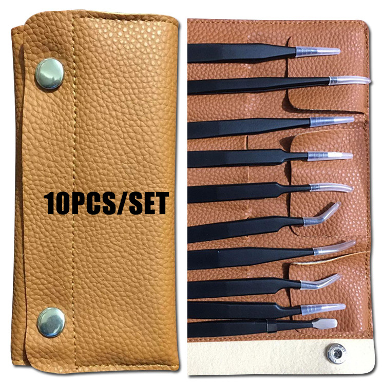 High Precision Stainless Steel Tweezers For Cleanroom Assembly Tools 10pcs/Set