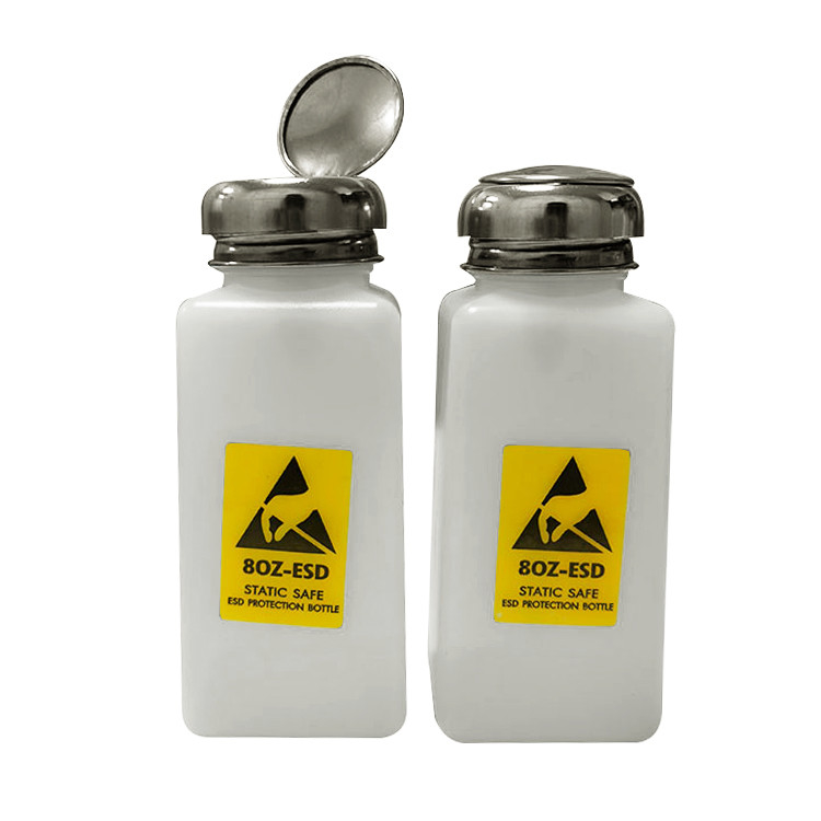 Antistatic ESD White Bottle 200ml Chemical Alcohol Solvent Dispenser Plastic