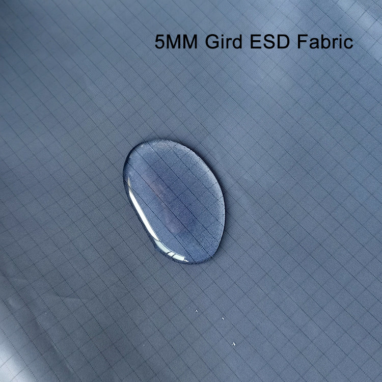 Washable Static Dissipative 5mm Carbon Grid Cleanroom Polyester Fabric Anti Static