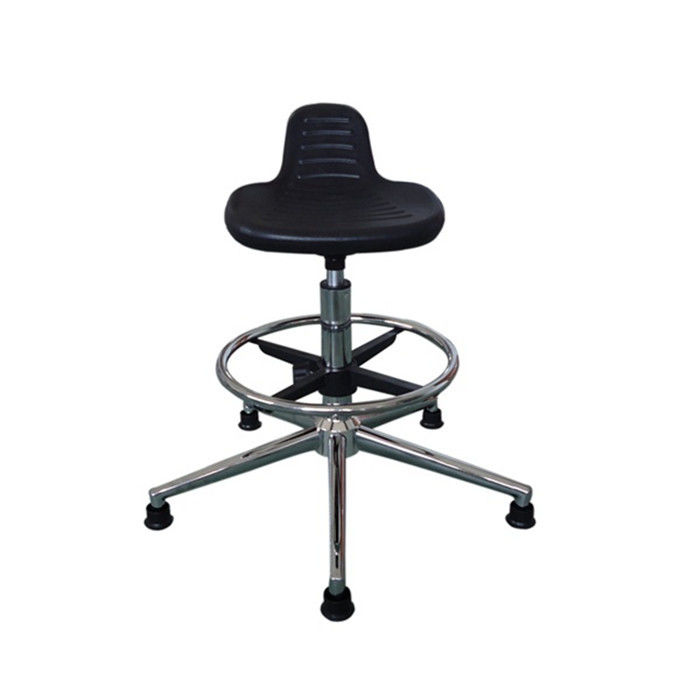 300 Lbs Polyurethane ESD Safe Chairs ESD Stool w/Chrome Foot Ring Pneumatic