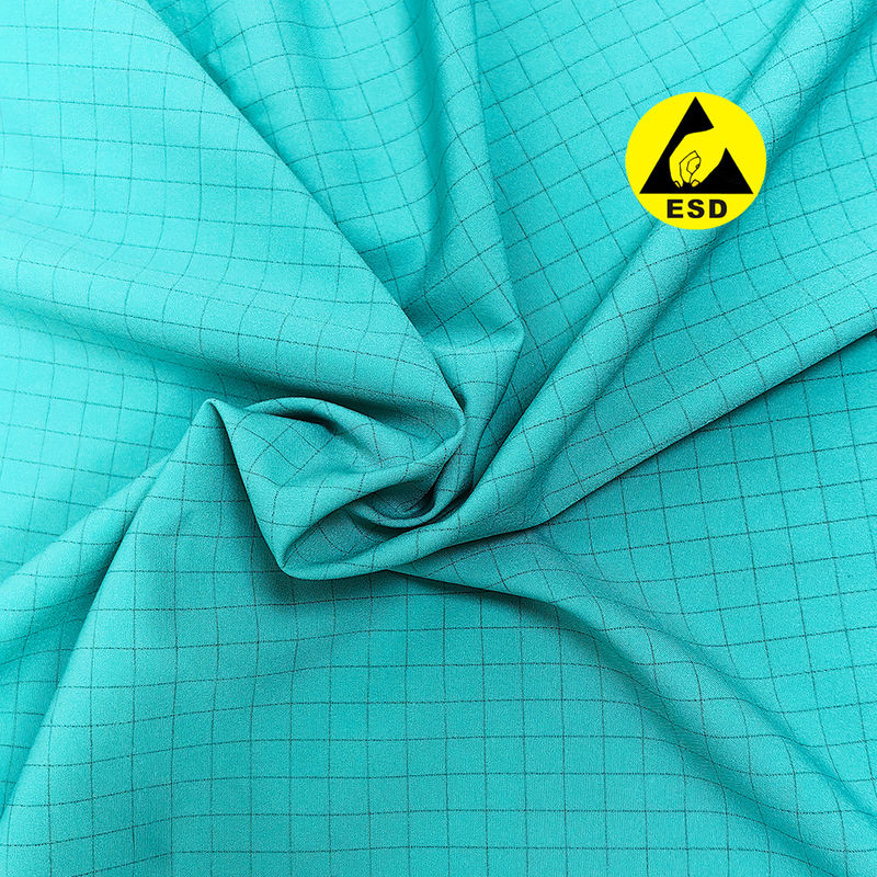 ESD Antistatic 7mm Grid Fabric 98% Polyester+2% Conductive Carbon Fabric for ESD Clothes