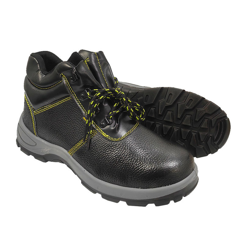 Black Anti Smashing Anti Piercing Steel Toe Protection Safety Shoes For Industry Construction