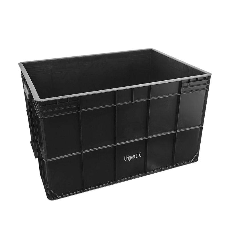 800*400*230mm Conductive Turnover Box Plastic ESD Electronic Parts Box Black Anti-Static Box