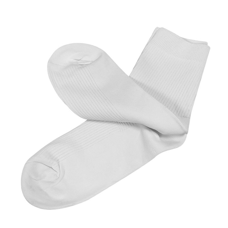 High Quality White Dust Free Cotton Sweat Absorbing Antibacterial Socks Cleanroom Socks with Elastic Closure