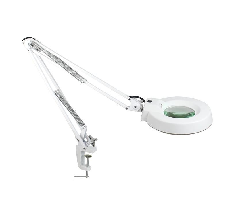 Clamp Base Illuminated Magnifying Lamp 22W Fluorescent Standard Lens Size 5 Inch