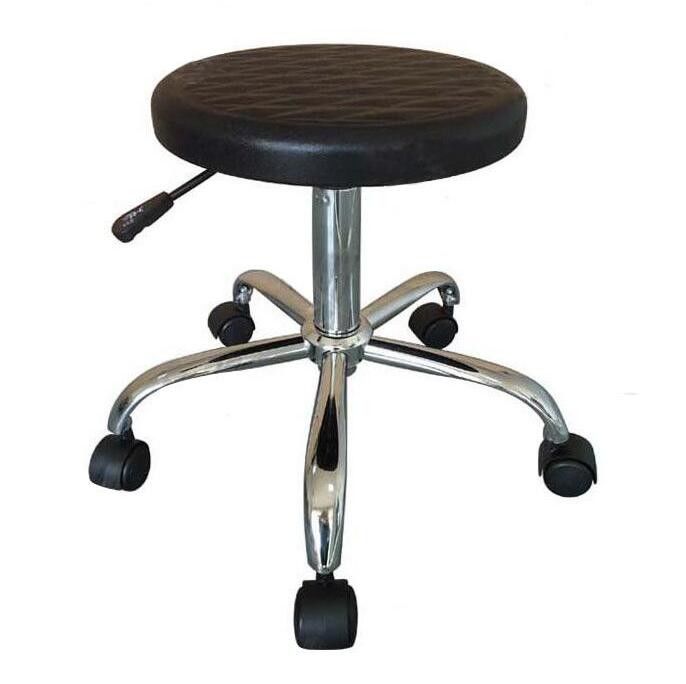 Nonslip Surface Black PU Clean Room Stools Backless Lab ESD Chair ISO Approve