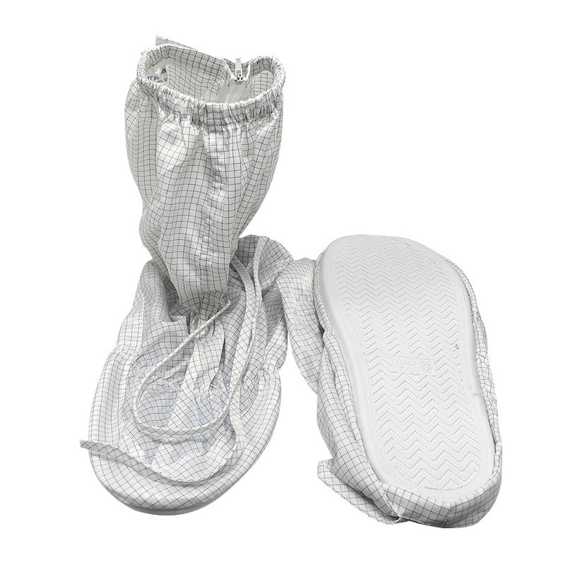 ESD Shoes Anti Static White 5mm Gird Fabric ESD Safety Booties Cleanroom Dustproof Boot