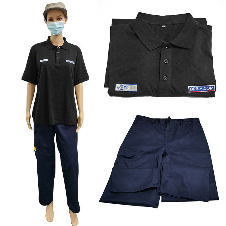 Unisex ESD Anti Static Suit For Class 1000 Cleanroom