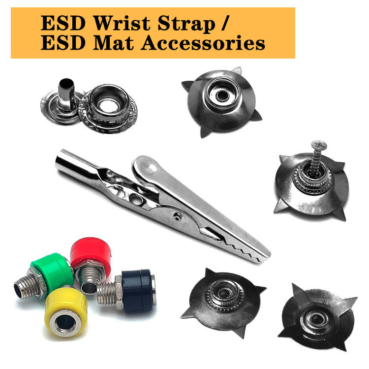 ESD Wrist Strap Electrostatic Ring Grounding Wire ESD Rubber Mat Buckle
