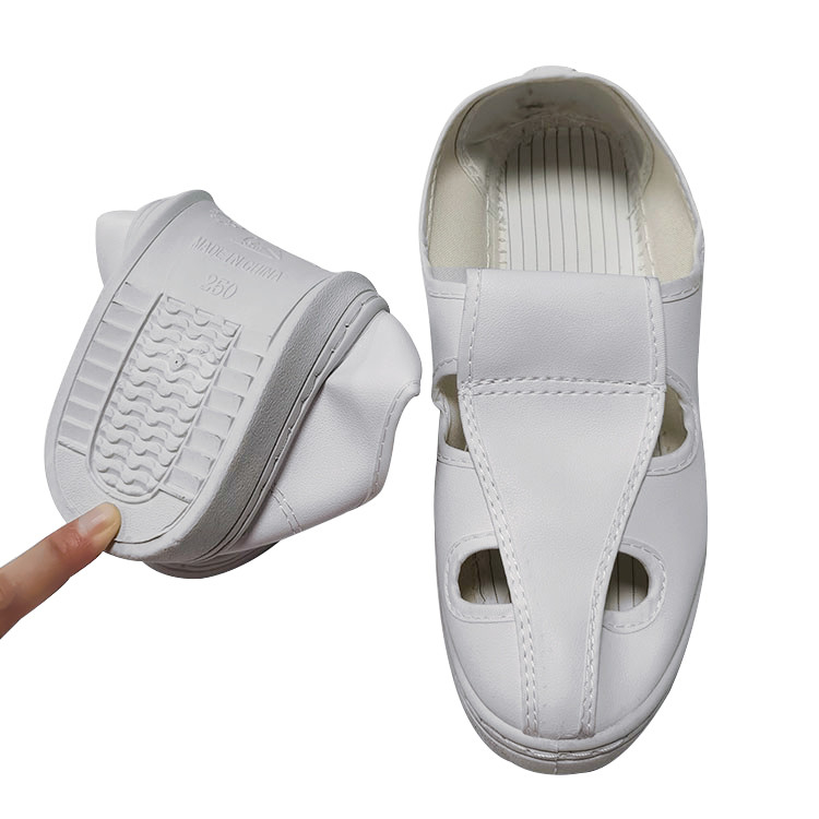 White Dust Free Washable ESD Safety Shoes With PVC Anti Slip Sole
