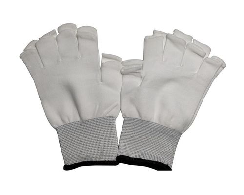 Half Finger Seamless Polyester Liner Gloves Reusable For Cleanroom