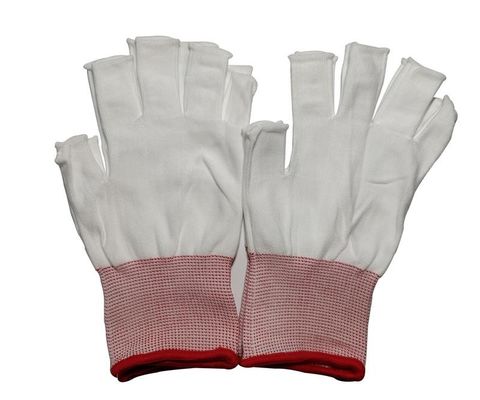 Half Finger Seamless Polyester Liner Gloves Reusable For Cleanroom