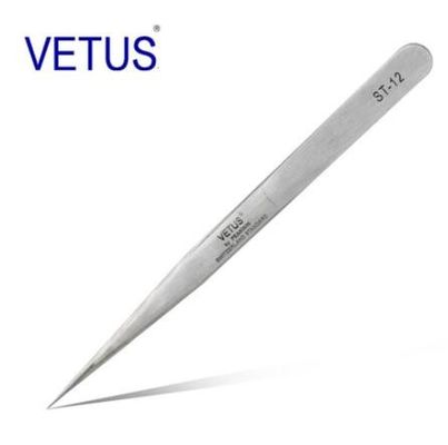 Metal Color Non ESD Safe Tools VETUS Precision Stainless Steel Tweezer