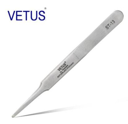 Metal Color Non ESD Safe Tools VETUS Precision Stainless Steel Tweezer