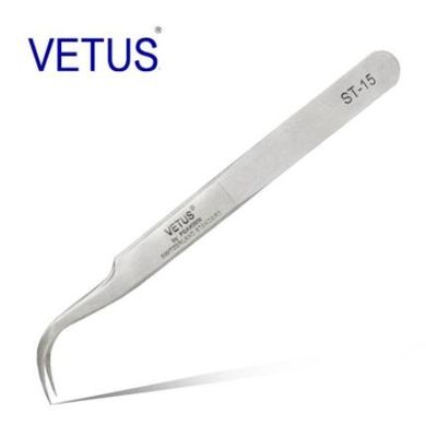 Metal Color Non ESD Safe Tools VETUS Precision Stainless Steel Tweezer