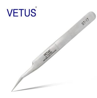 Metal Color Non ESD Safe Tools VETUS Precision Stainless Steel Tweezer