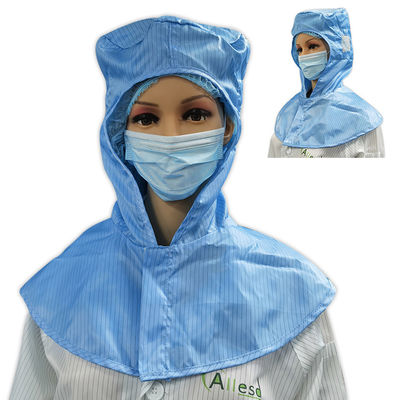 Breathable ESD Antistatic Shawl Cap For Class 1000 Cleanroom