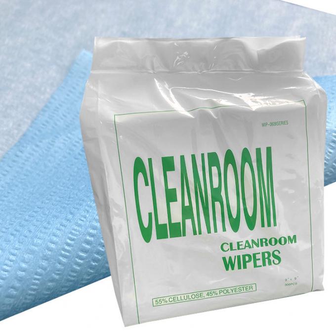 High Absorbency Cleanroom Wiper 300pcs/Bag 45% Polyester 55% Wood Pulp 0