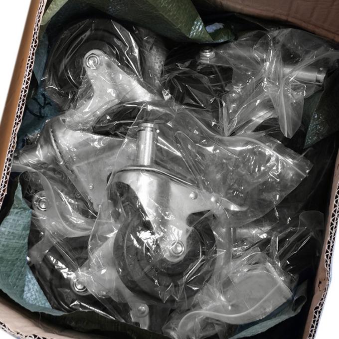 4 Inch/100 MM Rubber Top Swivel Brake Caster Wheels For Antistatic Trolley 0