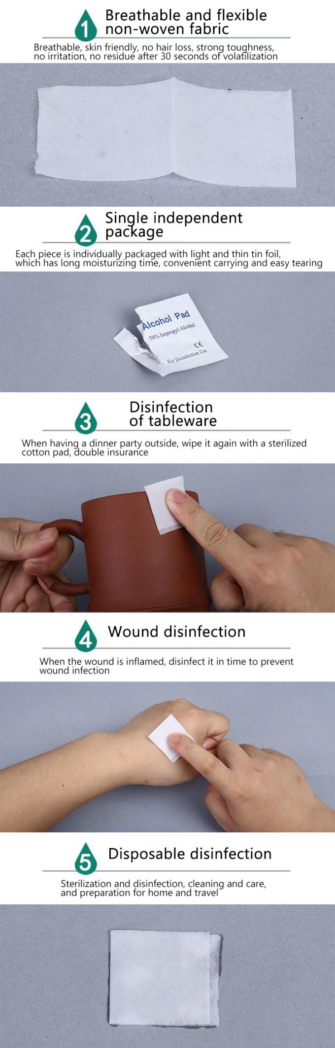 Disposable 70% Alcohol Disinfection Cotton Piece 100 Pcs/Box 1