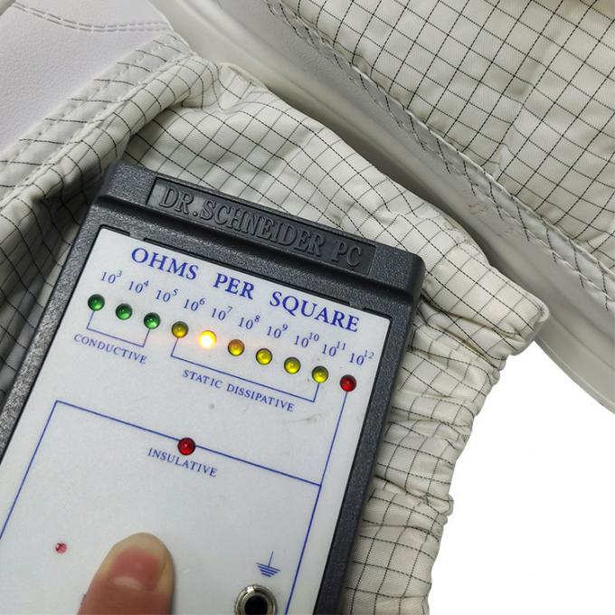 White Antistatic PU Gird ESD Fabric Short Boots For Cleanroom 0