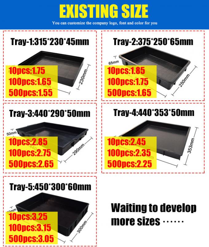 ESD PCB Tray Thicken PP Plastic Antistatic Storage Trays Black ESD Packing Blister 0
