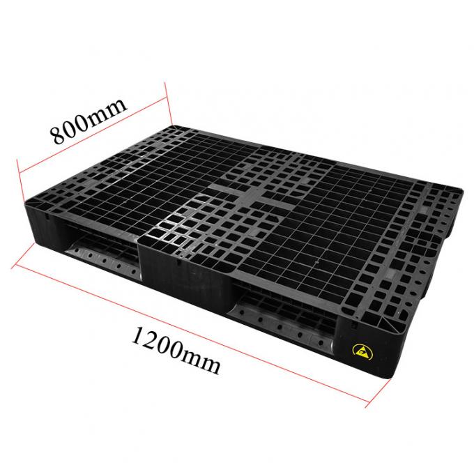 1200*800*140mm ESD Stacking Black Plastic Electronic Pallet For Industry 0