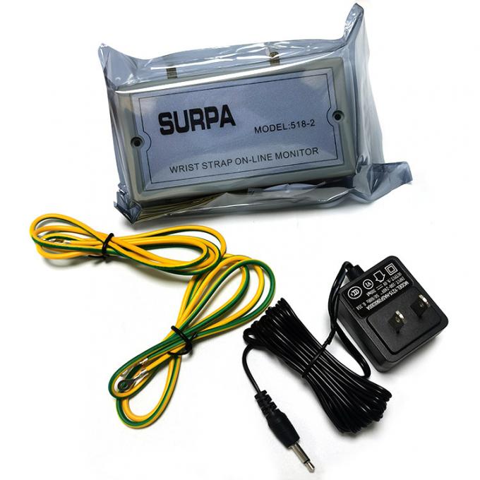518-2 ESD Anti Static Wrist Strap Monitor Electrostatic Ring Alarm Anti Static Wrist Strap Tester 0