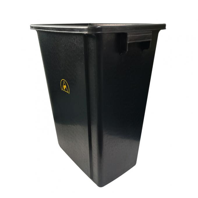 Black Plastic Recycled ESD Waste Bin Antistatic Trash Can for Cleanroom Use 0