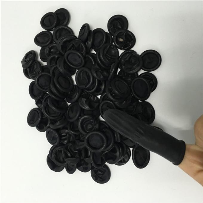 Black Comfortable Anti Static Gloves Latex Finger Protector Smooth Surface 0