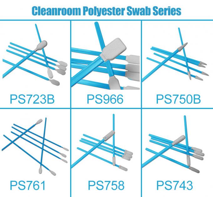 PS750B PCB Electronic Cleaning 74mm Lint Free Cleanroom Polyester Tip Head Swabs 0