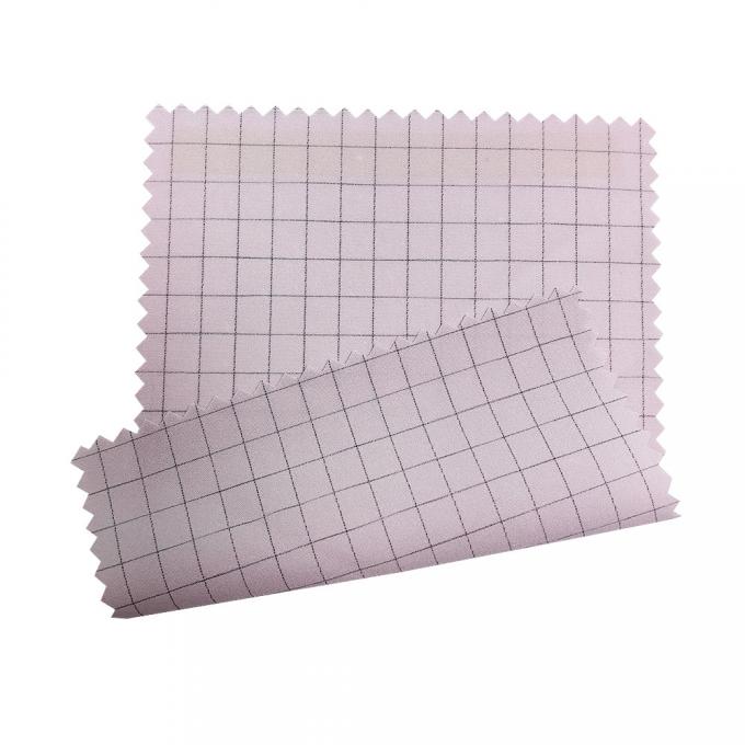 ESD Clothing Pink 7mm Grid Fabric 98% Polyester+2% Conductive Carbon ESD Antistatic Fabric 0