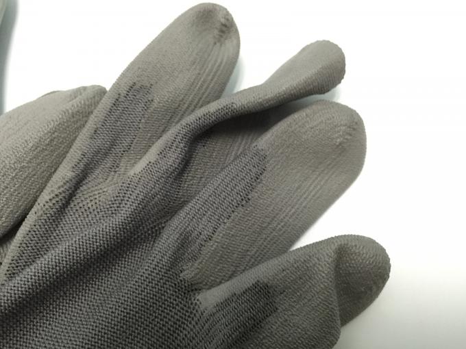 White Polyurethane Palm Coated Anti Static Gloves Seamless Polyester Liner Glove 3