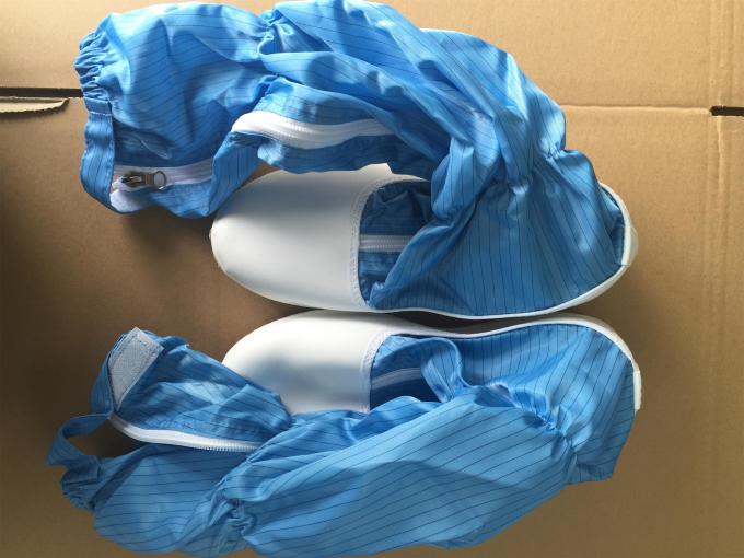 Cleanroom Anti Static Shoes For Long Sleeve ESD Boots White Leather Upper 0