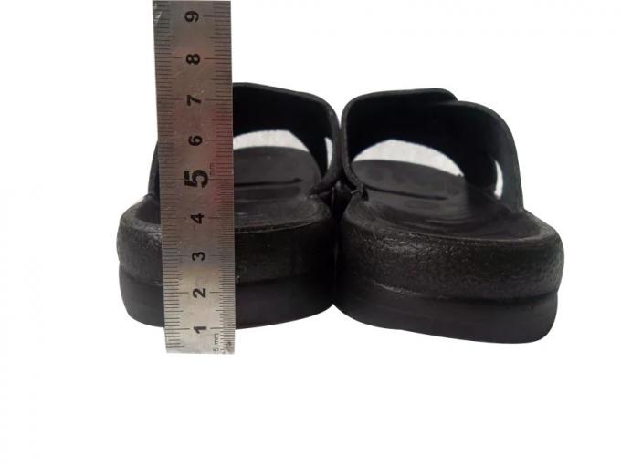 Cross Type ESD Safety Shoes Antistatic PU Slipper Thick Sole Black Environmental Friendly 0