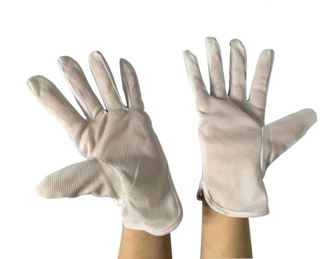 M / L Non Slip Palm Anti Static Gloves With 10mm Polyester Striped Hand Back 0