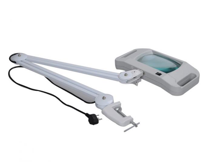 Rectangle Illuminated Magnifying Lamp On Stand Optical Lens 3D 5D ISO / SGS Approve 0