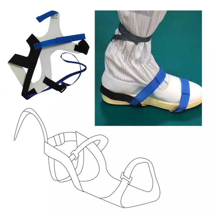 Adjustable Black White ESD Antistatic Heel Strap For Cleanroom 0